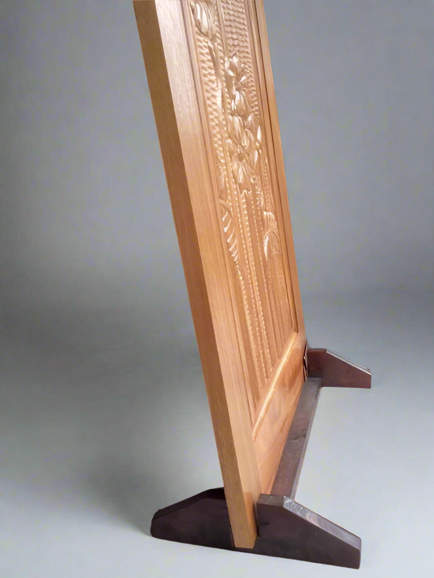 Hand-carved Brazilian Mahogany Entryway Doors - Wild Flower Door