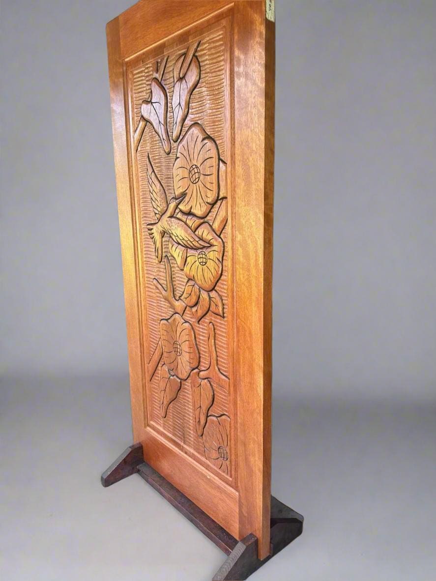 Hand-carved Brazilian Mahogany Entryway Doors - Hummingbird Door
