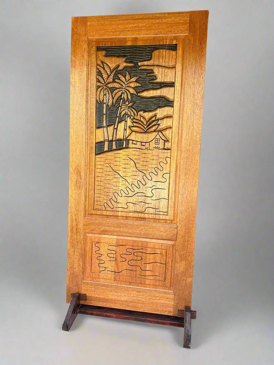Hand-carved Brazilian Mahogany Entryway Doors - Cabin Door