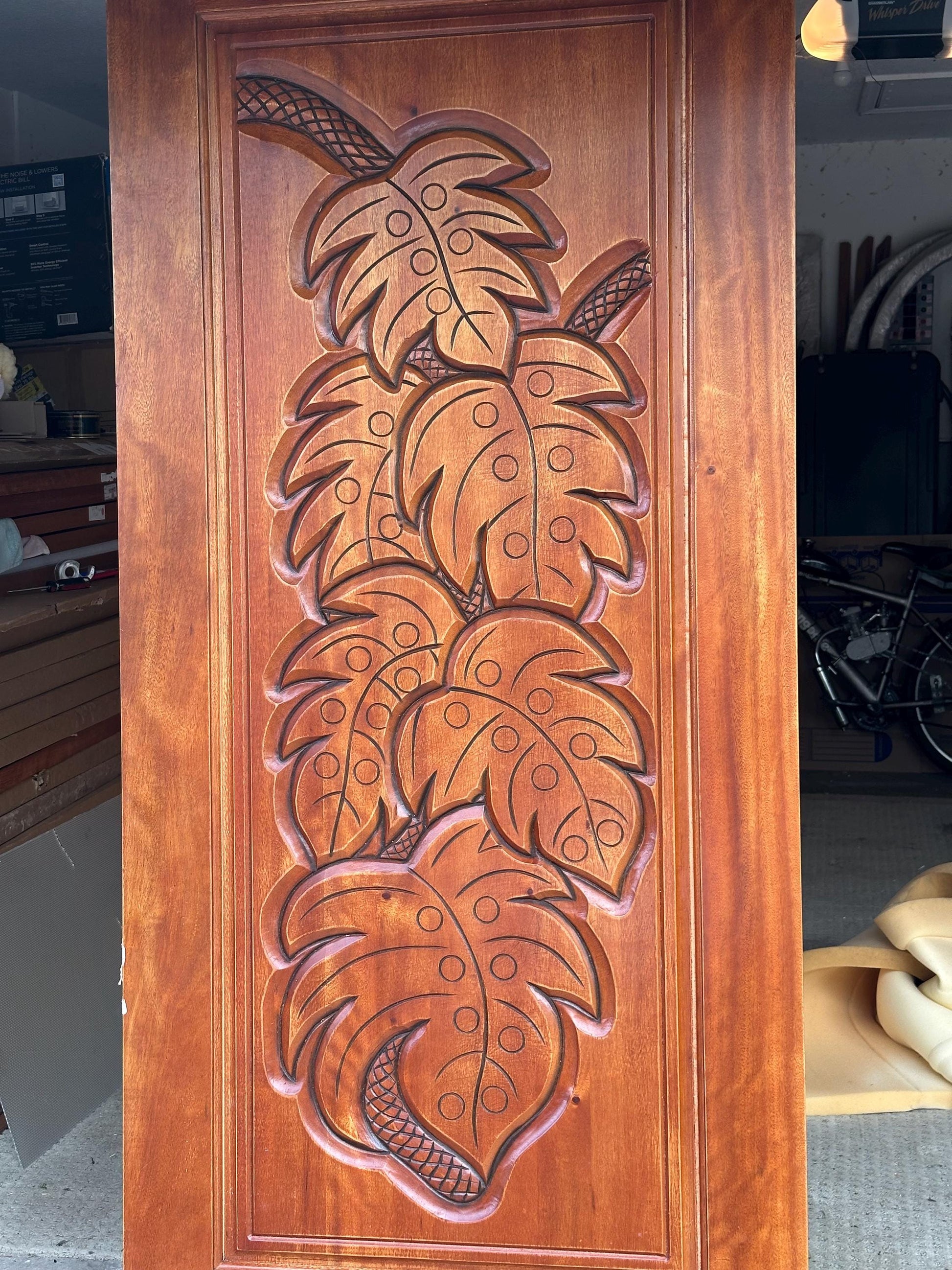 Foliage Door - Hand-carved Brazilian Mahogany Entryway Doors