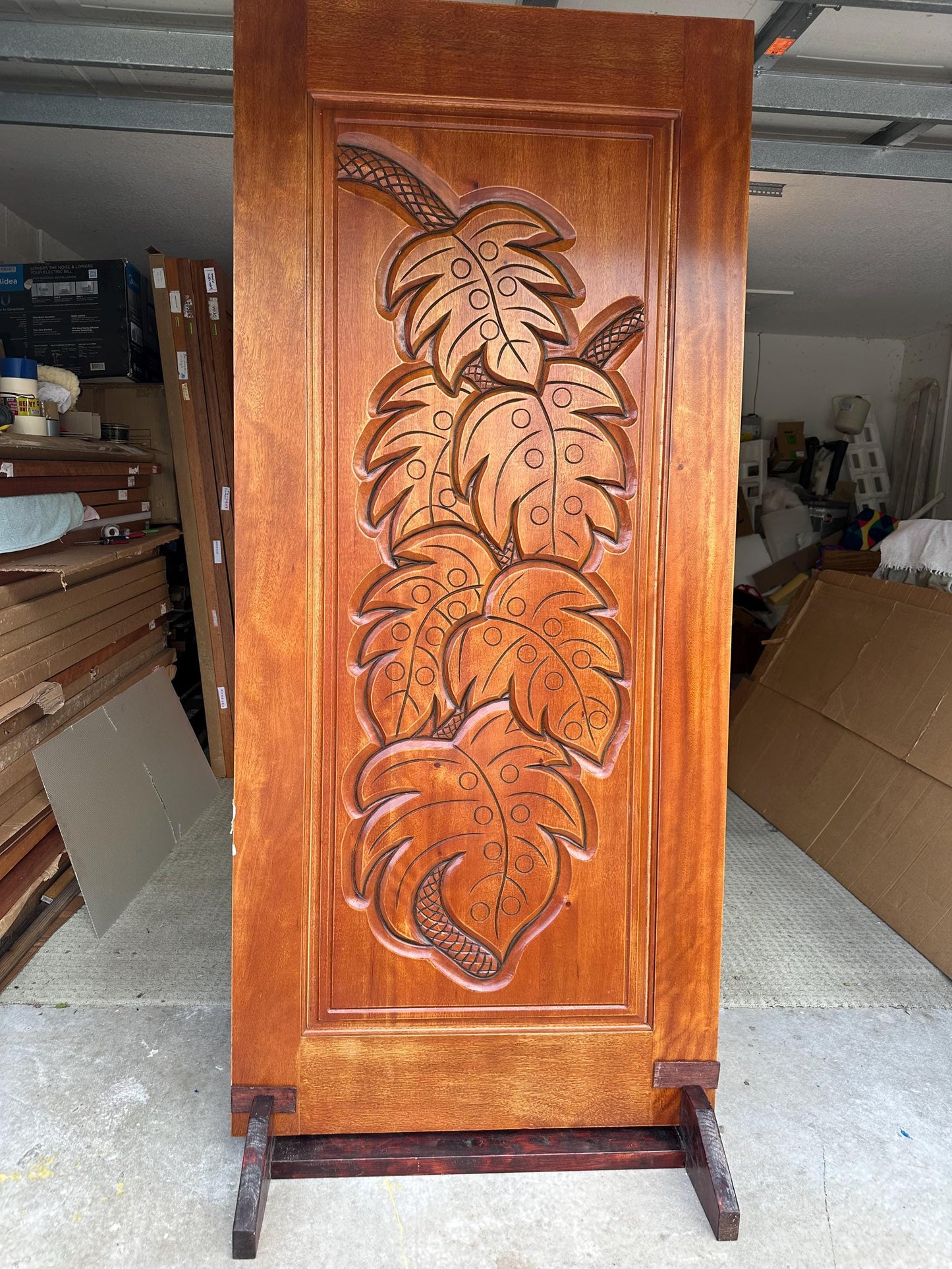 Foliage Door - Hand-carved Brazilian Mahogany Entryway Doors